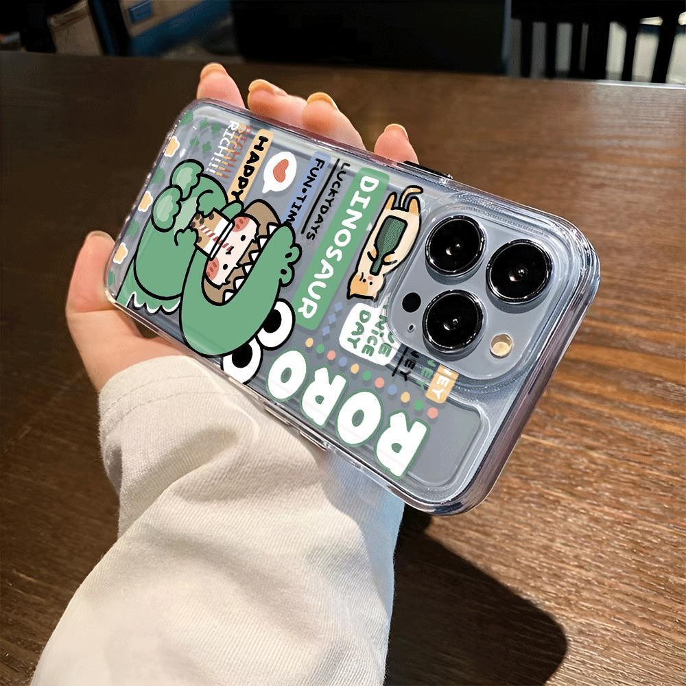 Ốp Điện Thoại Trong Suốt Chống Sốc In Hình Khủng Long Đáng Yêu Cho iphone 14 pro max 11 13 12 7Plus 7 8 X XR XSMax