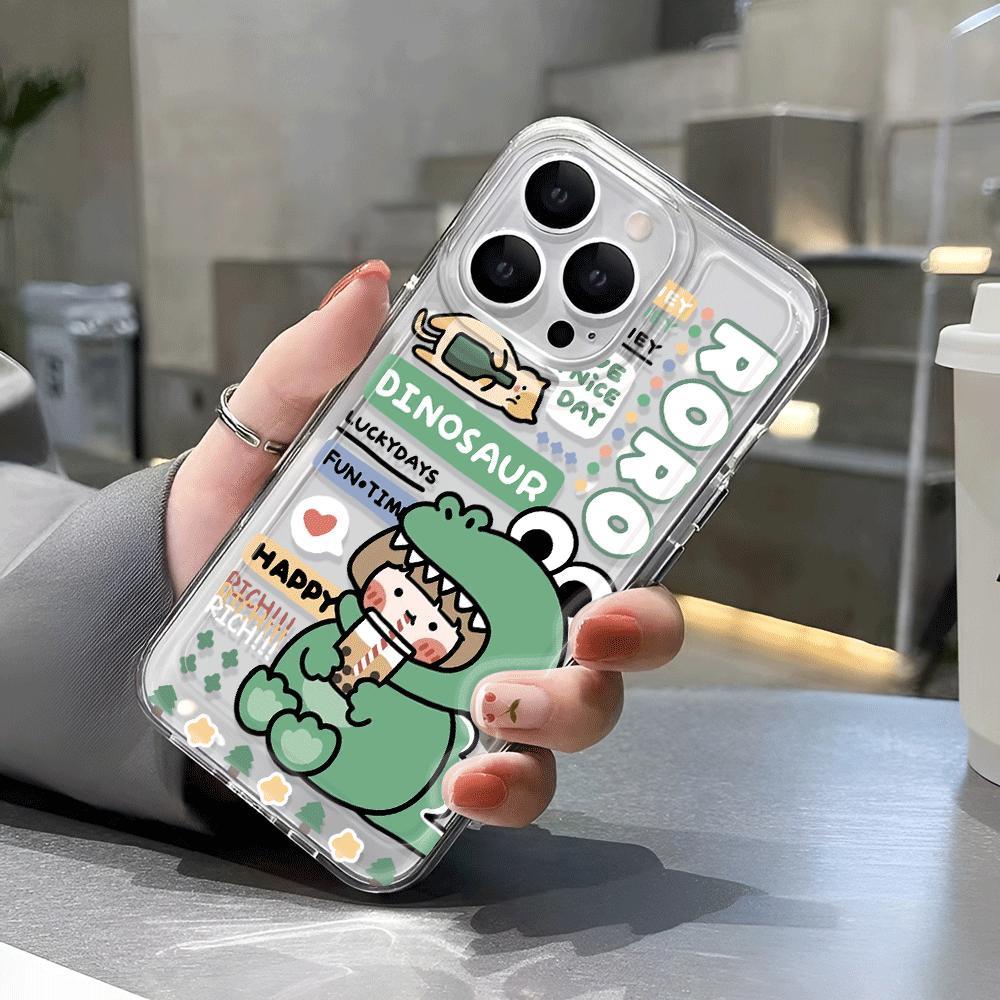 Ốp Điện Thoại Trong Suốt Chống Sốc In Hình Khủng Long Đáng Yêu Cho iphone 14 pro max 11 13 12 7Plus 7 8 X XR XSMax