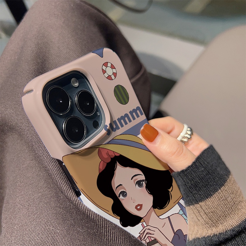 Ốp Điện Thoại Cứng In Hình Cô Gái Đi Biển Cho iphone 14promax 11 13 12 7Plus 8 X XS Max