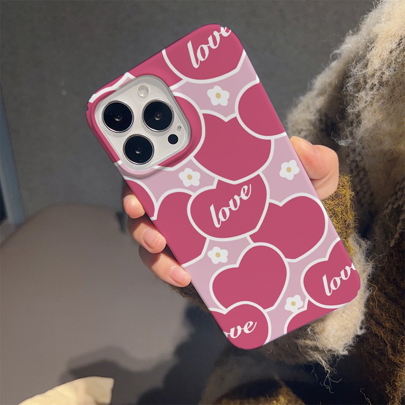 Ốp Điện Thoại Cứng Họa Tiết Trái Tim Dễ Thương Cho iphone 14 pro Max 11 13 12 7Plus 8 X XS Max