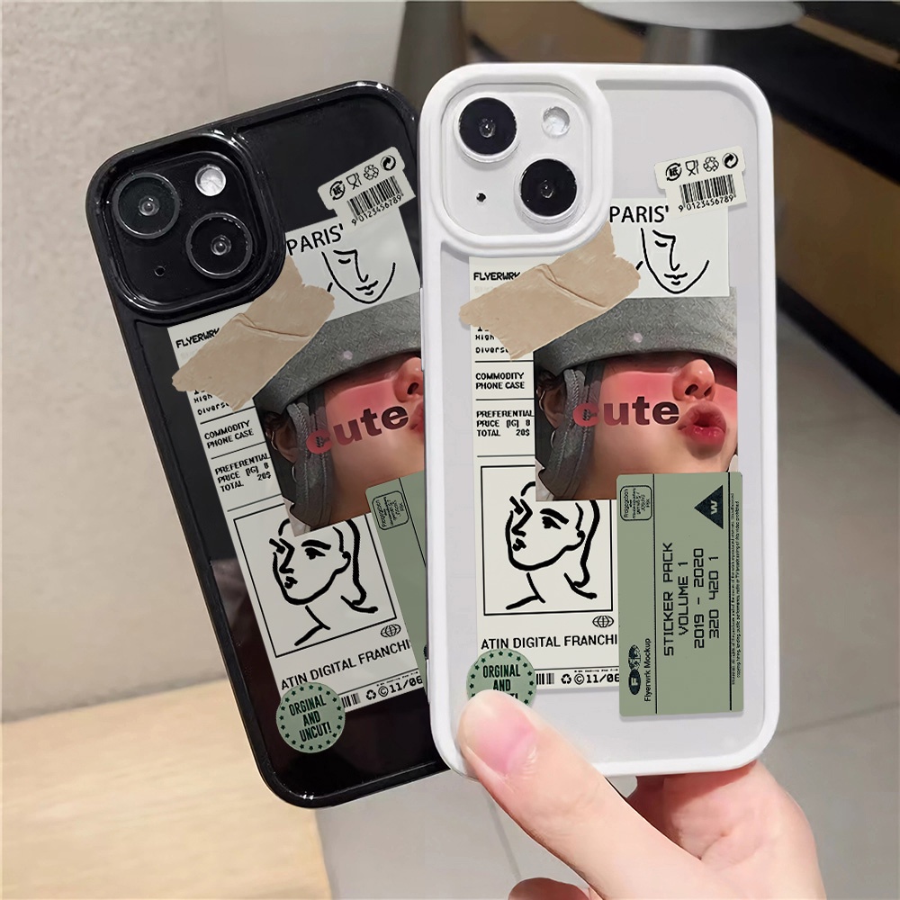Ốp Điện Thoại Nhựa Acrylic Cứng Trong Suốt Hình Cô Gái Thời Trang Cho iphone 14 pro Max 11 13 12 7Plus 8 X XS Max
