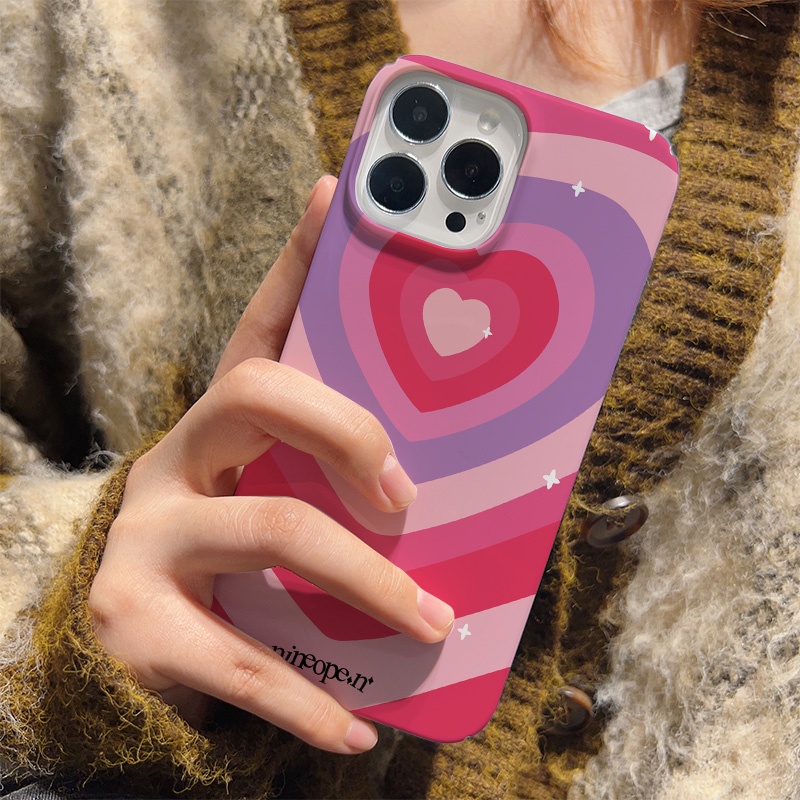 Ốp Điện Thoại Cứng In Hình Trái Tim Màu Hồng Cho iphone 14 pro Max 11 13 12 7Plus 8 X XS Max