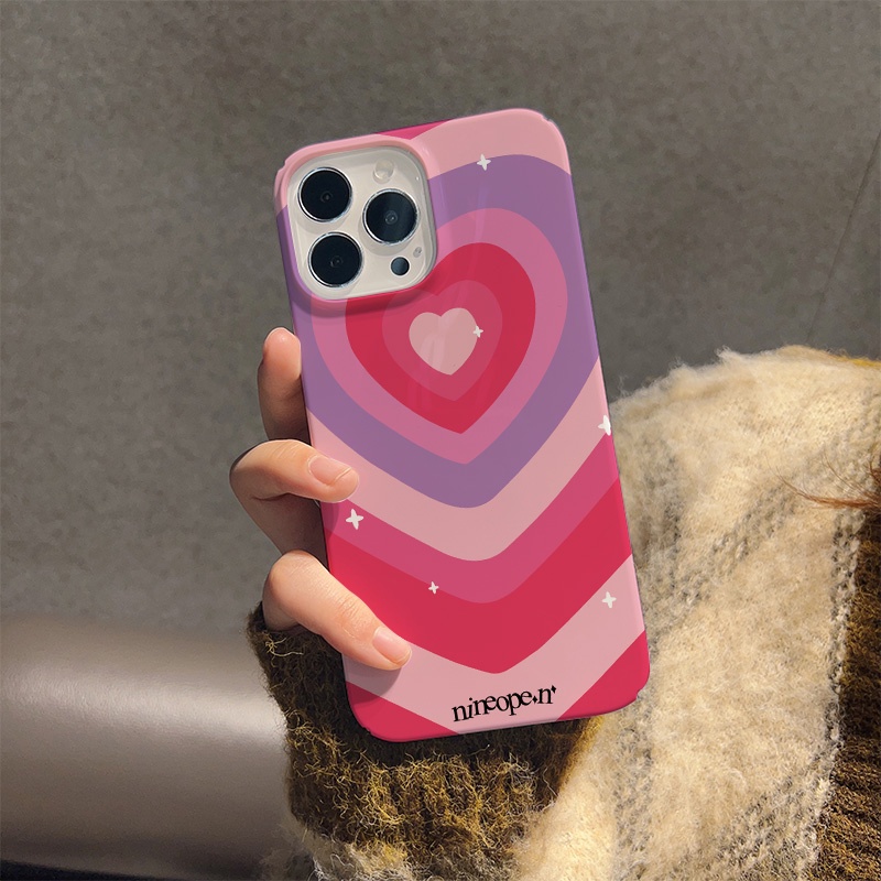 Ốp Điện Thoại Cứng In Hình Trái Tim Màu Hồng Cho iphone 14 pro Max 11 13 12 7Plus 8 X XS Max