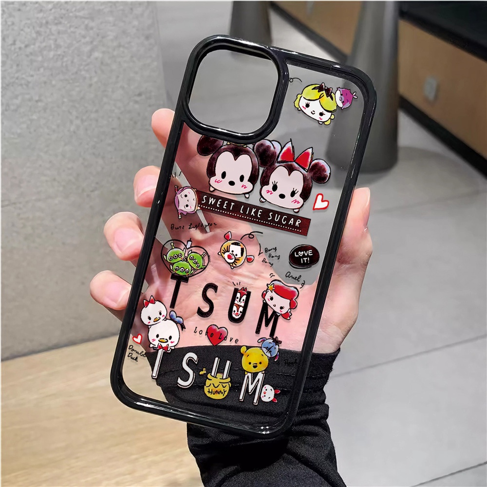 Ốp Điện Thoại Nhựa Acrylic Cứng Trong Suốt Hình Chuột Mickey Cho iphone 14 pro Max 11 13 12 7Plus 8 X XS Max