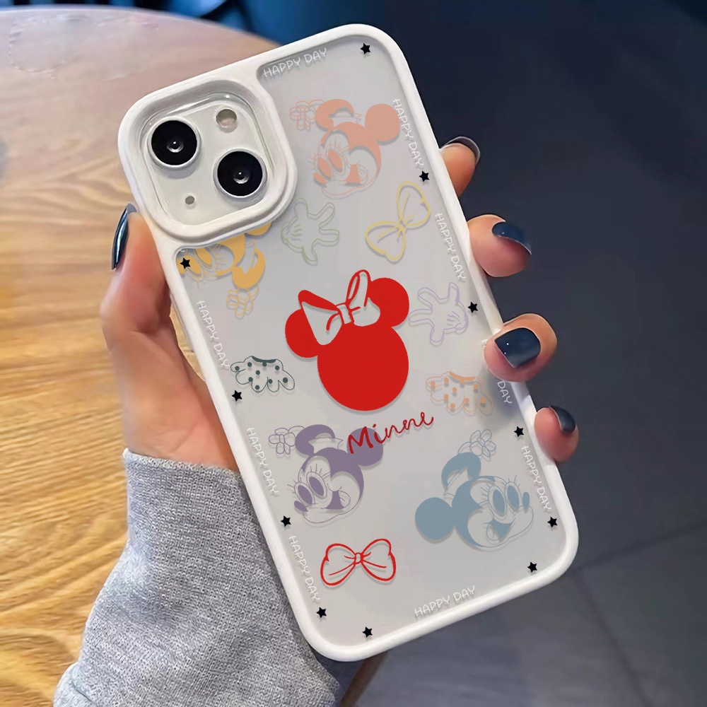 Ốp Điện Thoại Nhựa Acrylic Cứng Trong Suốt Hình Chuột Mickey Cho iphone 14 pro Max 11 13 12 7Plus 8 X XS Max