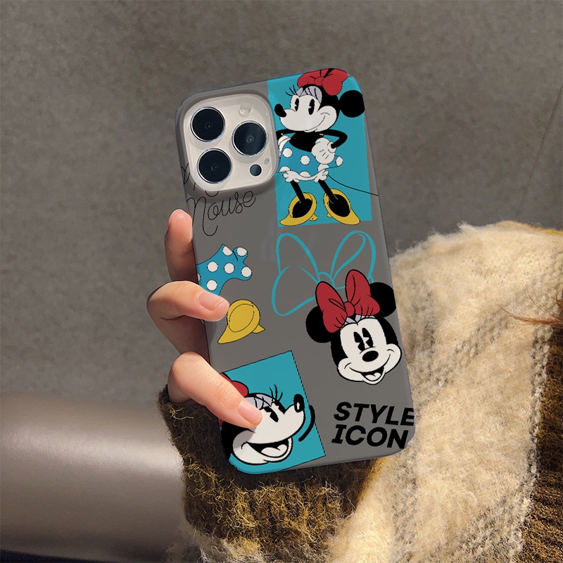 Ốp Điện Thoại Cứng Họa Tiết Hoạt Hình Mickey Dễ Thương Chống Sốc Cho iphone 14 pro Max 11 13 12 7Plus 8 X XS Max