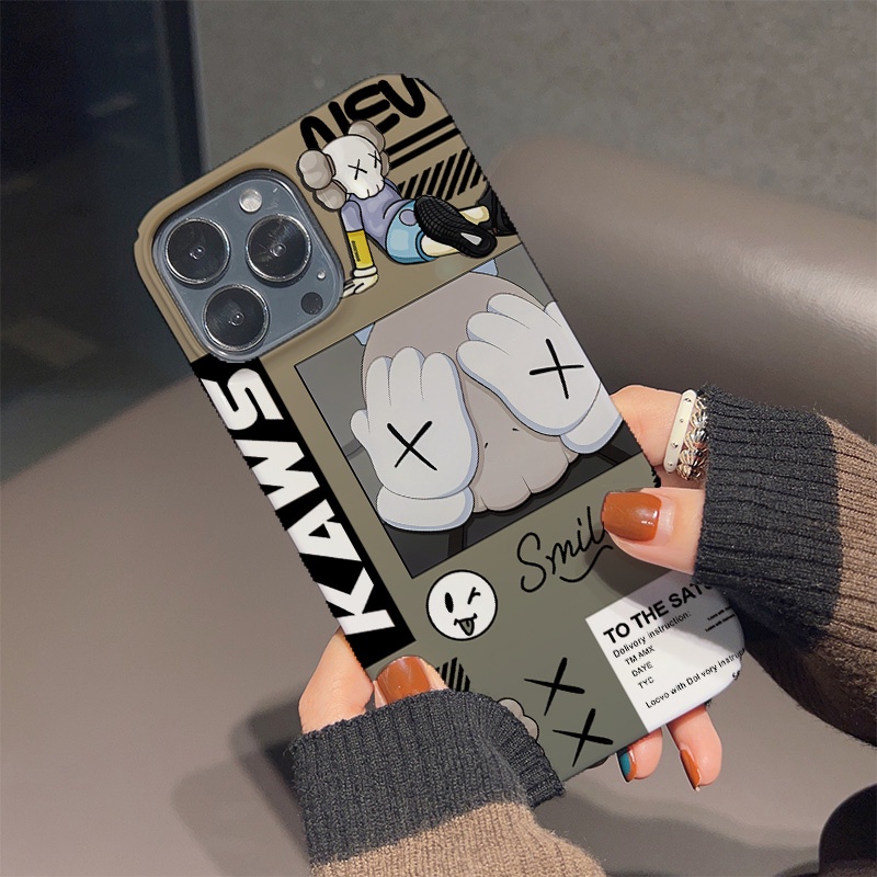 Ốp Điện Thoại Cứng Chống Sốc In Hình Gấu KAWS Hoạt Hình Cho iphone 14 pro Max 11 13 12 7Plus 8 X XS Max
