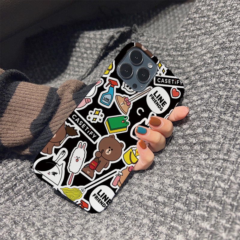 Ốp Điện Thoại Cứng Hình Gấu Nâu Thời Trang Chống Sốc Cho iphone 14 pro Max 11 13 12 7Plus 8 X XS Max