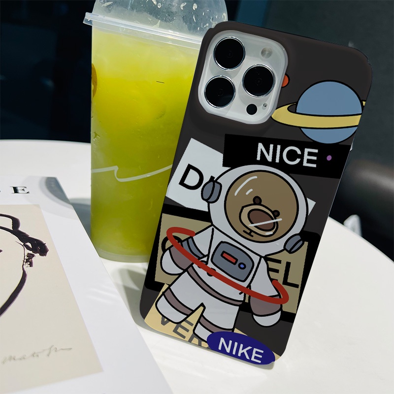 Ốp Điện Thoại Cứng Chống Sốc In Hình Gấu Phi Hành Gia Cho iphone 14 pro Max 11 13 12 7Plus 8 X XS Max