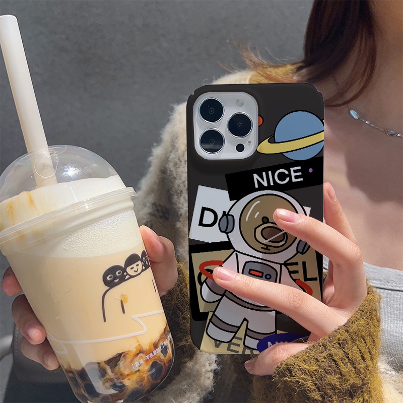 Ốp Điện Thoại Cứng Chống Sốc In Hình Gấu Phi Hành Gia Cho iphone 14 pro Max 11 13 12 7Plus 8 X XS Max