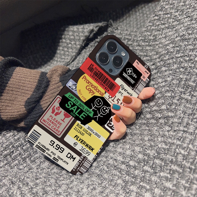 Ốp Điện Thoại Cứng Chống Sốc In Hình Nhãn Dán Thời Trang Cho iphone 14 pro Max 11 13 12 7Plus 8 X XS Max