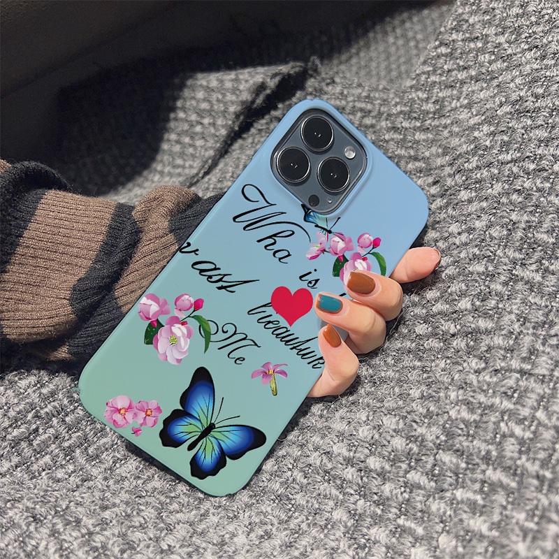 Ốp Điện Thoại Cứng Họa Tiết Bươm Bướm / Trái Tim Thời Trang Chống Sốc Cho iphone 14 pro Max 11 13 12 7Plus 8 X XS