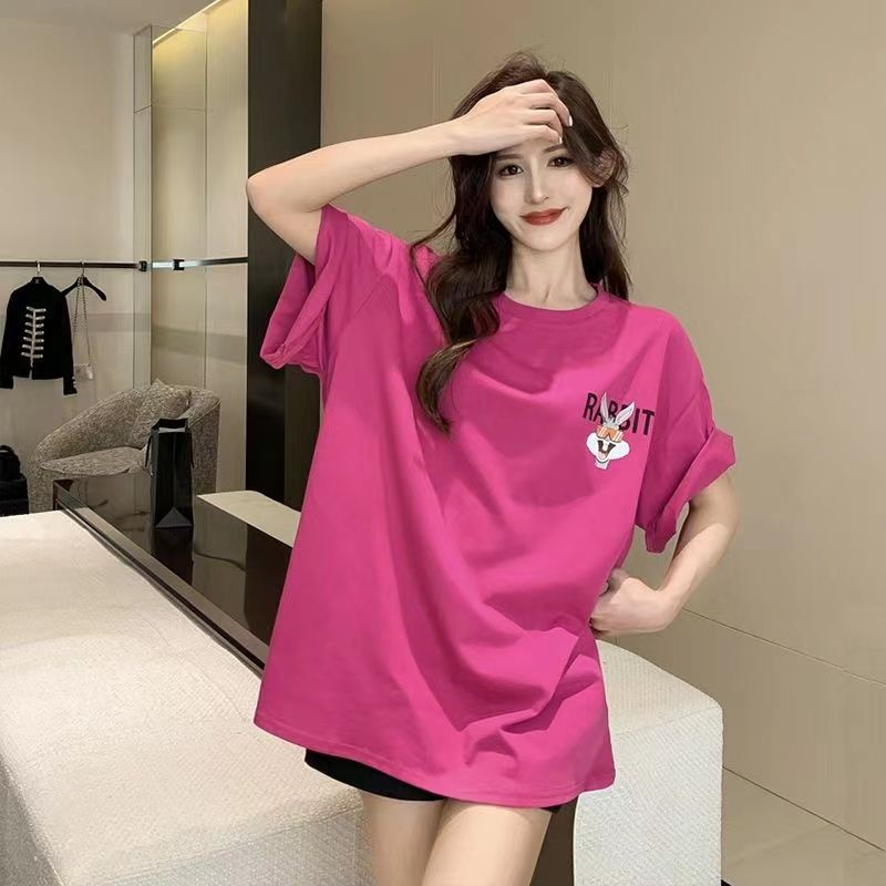 Áo Thun 100% Cotton Tay Ngắn Dáng Rộng Thời Trang Mùa Hè 2023 Phong Cách Hàn Quốc Cho Nữ