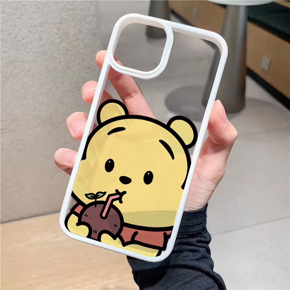 Ốp Điện Thoại Nhựa Acrylic Cứng Trong Suốt Hình Gấu Winnie Đáng Yêu Cho iphone 14 pro Max 11 13 12 7Plus 8 X XS Max
