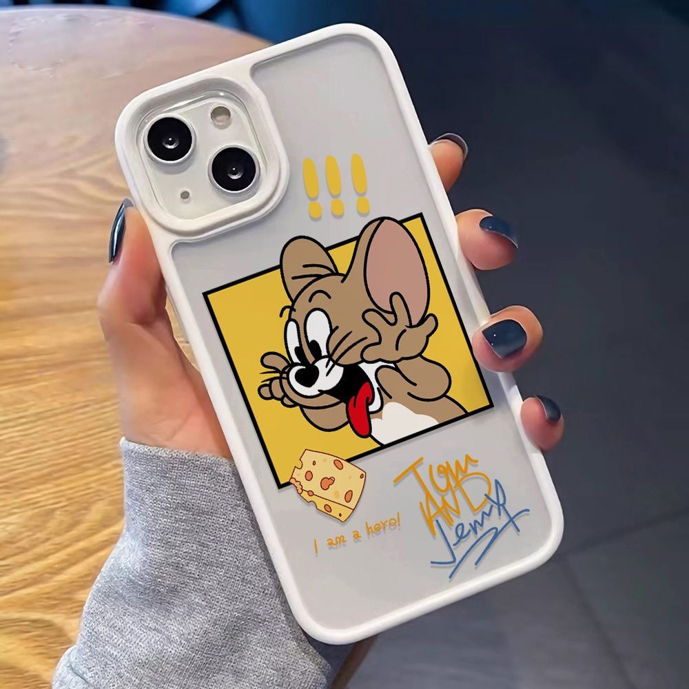 Ốp Điện Thoại Nhựa Acrylic Cứng Trong Suốt Hình Chuột Phô Mai Cho iphone 14 pro Max 11 13 12 7Plus 8 X XS Max