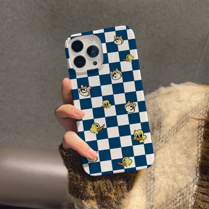 Ốp Điện Thoại Cứng Chống Sốc In Hình Vịt / Gấu Cho iphone 14 pro Max 11 13 12 7Plus 8 X XS Max