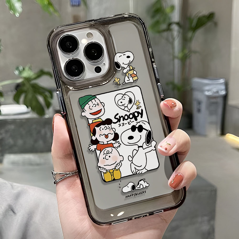 Ốp Điện Thoại Trong Suốt In Hình Gia Đình Snoopy Cho iphone 14 pro max 11 13 12 7 8 Plus X XR XSMax