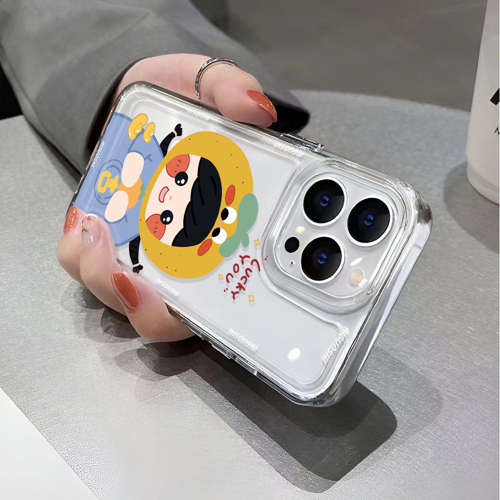 Ốp Điện Thoại Trong Suốt In Hình Quả Cam May Mắn Cho iphone 14 pro max 11 13 12 7 8 Plus X XR XSMax