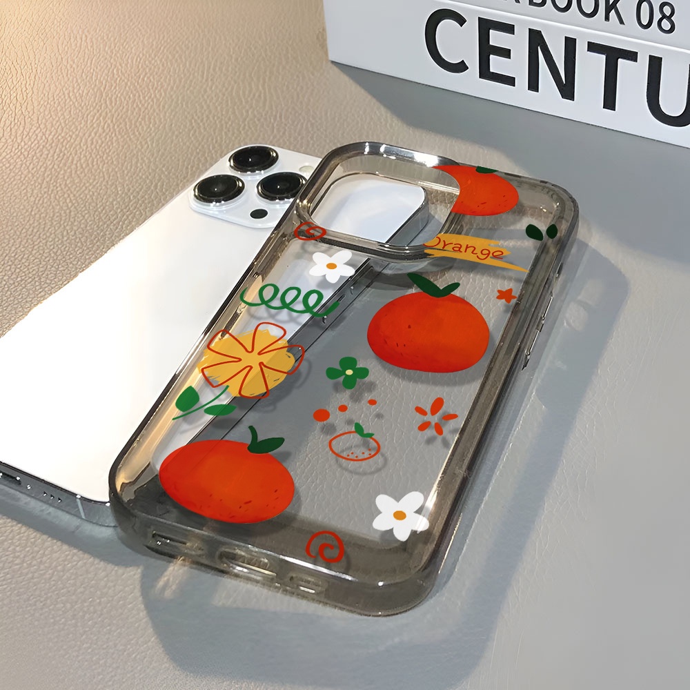 Ốp Điện Thoại Trong Suốt In Hình Quả Cam Cho iphone 14 pro max 11 13 12 7 8 Plus X XR XSMax