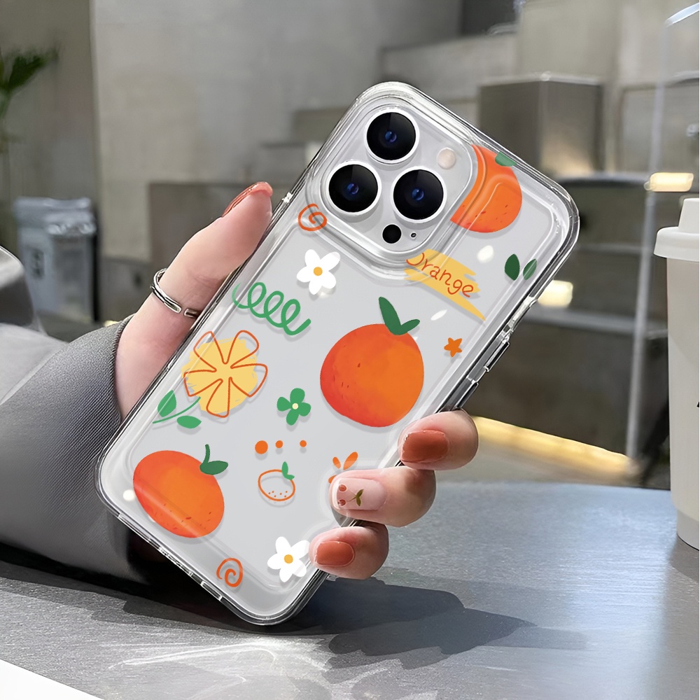 Ốp Điện Thoại Trong Suốt In Hình Quả Cam Cho iphone 14 pro max 11 13 12 7 8 Plus X XR XSMax