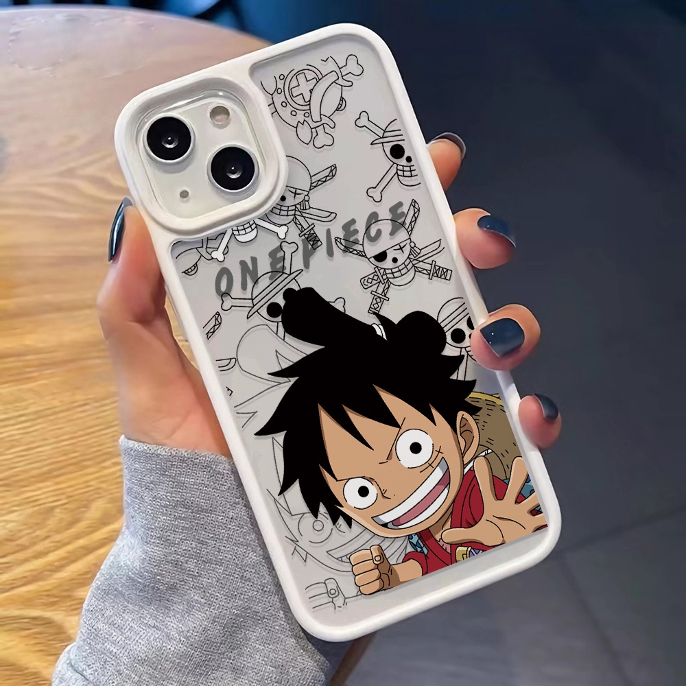 Ốp Điện Thoại Nhựa Acrylic Cứng Trong Suốt Hình Khỉ D Luffy Cho iphone 14 pro Max 11 13 12 7Plus 8 X XS Max