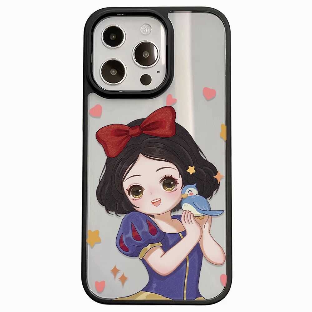 Ốp Điện Thoại Nhựa Acrylic Cứng Trong Suốt Hình Công Chúa Và Chim Cho iphone 14 pro Max 11 13 12 7Plus 8 X XS Max