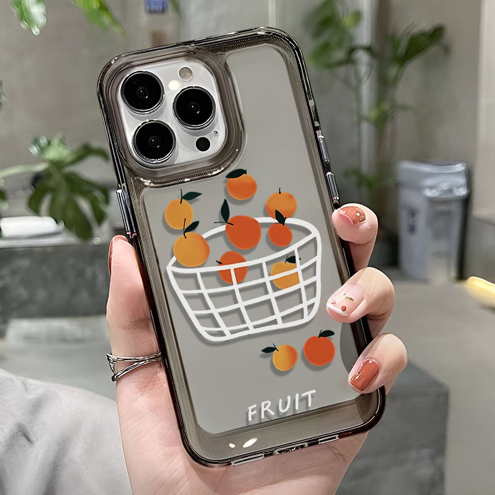 Ốp Điện Thoại Trong Suốt In Hình Quả Cam Cho iphone 14 pro max 11 13 12 7 8 Plus X XR XSMax