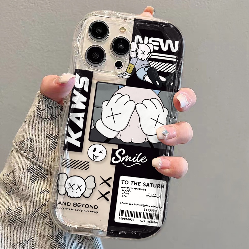 Ốp Điện Thoại Dẻo Trong Suốt Họa Tiết Hoạt Hình Gấu KAWS Dễ Thương Cho iphone 14 pro Max 11 13 12 7Plus 8 X XS Max