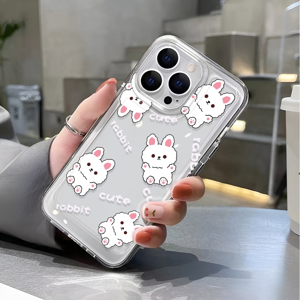 Ốp Điện Thoại Trong Suốt Hình Thỏ Dễ Thương Cho iphone 14 pro max 11 13 12 7 8 Plus X XR XSMax