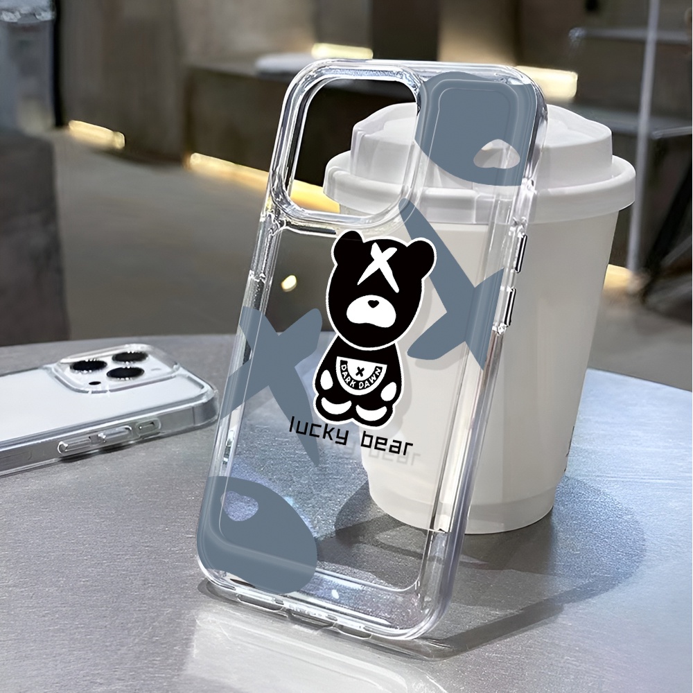 Ốp Điện Thoại Trong Suốt In Hình Gấu May Mắn Cho iphone 14 pro max 11 13 12 7 8 Plus X XR XSMax