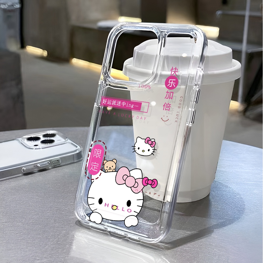Ốp Điện Thoại Trong Suốt In Hình Hello Kitty Cho iphone 14 pro max 11 13 12 7 8 Plus X XR XSMax