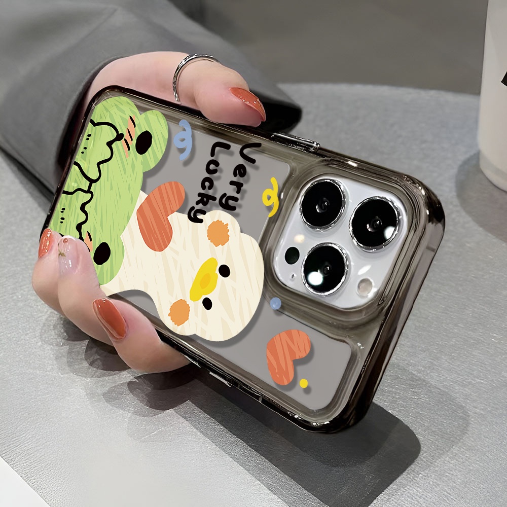 Ốp Điện Thoại Trong Suốt In Hình Vịt May Mắn Cho iphone 14 pro max 11 13 12 7 8 Plus X XR XSMax