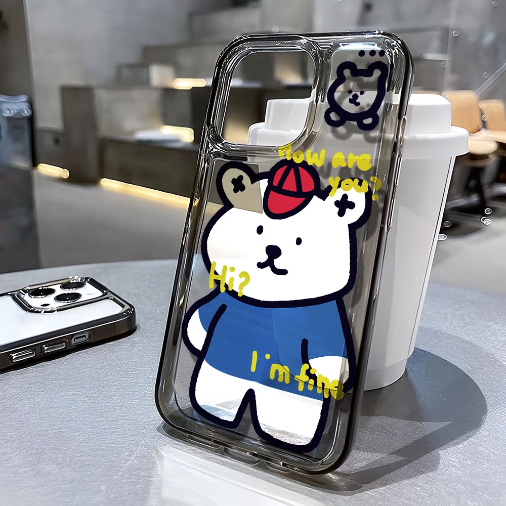 Ốp Điện Thoại Trong Suốt In Hình Gấu Hoạt Hình Dễ Thương Cho iphone 14 pro max 11 13 12 7 8 Plus X XR XSMax