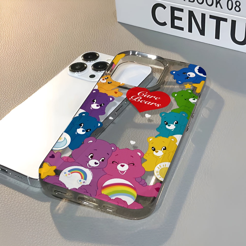 Ốp Điện Thoại Trong Suốt In Hình Gấu Cầu Vồng Hoạt Hình Cho iphone 14 pro max 11 13 12 7 8 Plus X XR XSMax