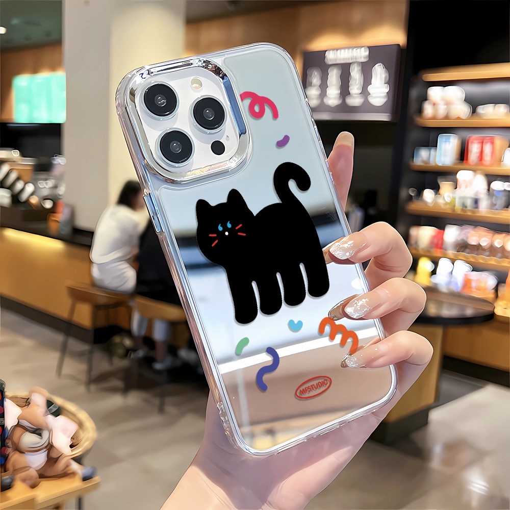 Ốp Điện Thoại Họa Tiết Mèo Đen Cho iphone 14 pro max 11 12 13 8 7 Plus X XR XSMax