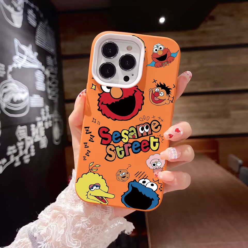 Ốp Điện Thoại silicon Dẻo Họa Tiết Hoạt Hình Sesame Street 3 Trong 1 Cho iPhone 14Promax 13 12 11 7Plus X XR