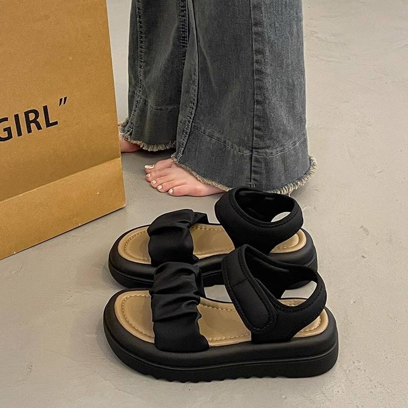 Dép Sandal Đế Dày Đính Đá Thời Trang Mùa Hè Cho Nữ