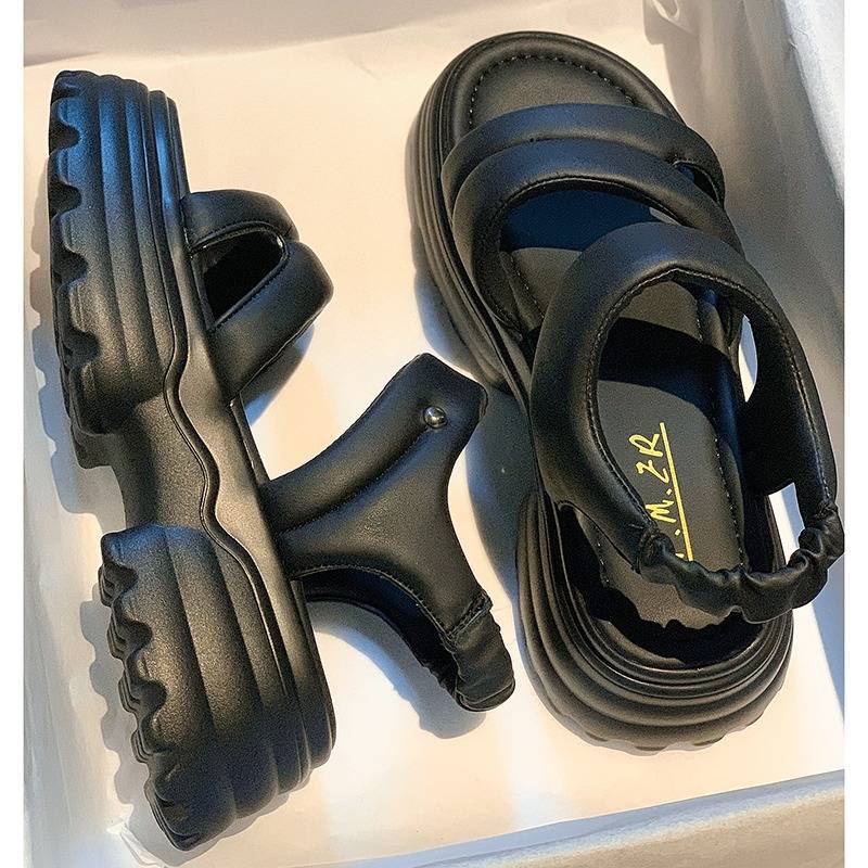 Dép Sandal Đế Dày Phong Cách Phương Tây Thời Trang Mùa Hè Cho Nữ