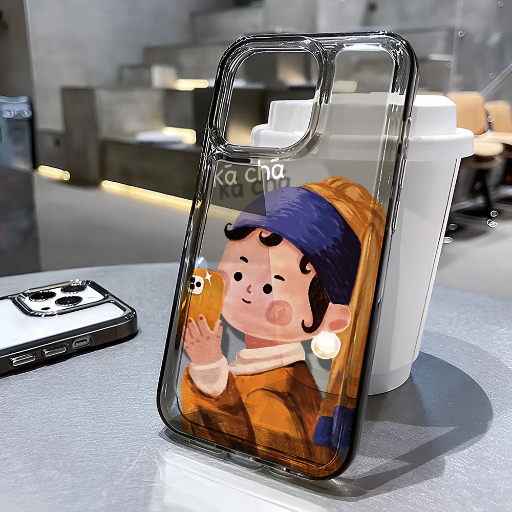 Ốp Điện Thoại Trong Suốt In Hình Cô Gái Hoạt Hình Cho iphone 14 pro max 11 13 12 7 8 Plus X XR XSMax
