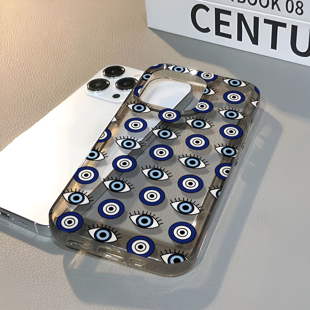 Ốp Điện Thoại Trong Suốt In Hình Đôi Mắt Xanh Cho iphone 14 pro max 11 13 12 7 8 Plus X XR XSMax