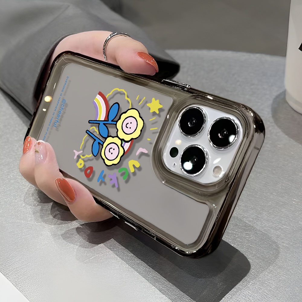 Ốp Điện Thoại Trong Suốt In Hình Hoa Cầu Vồng Cho iphone 14 pro max 11 13 12 7 8 Plus X XR XSMax