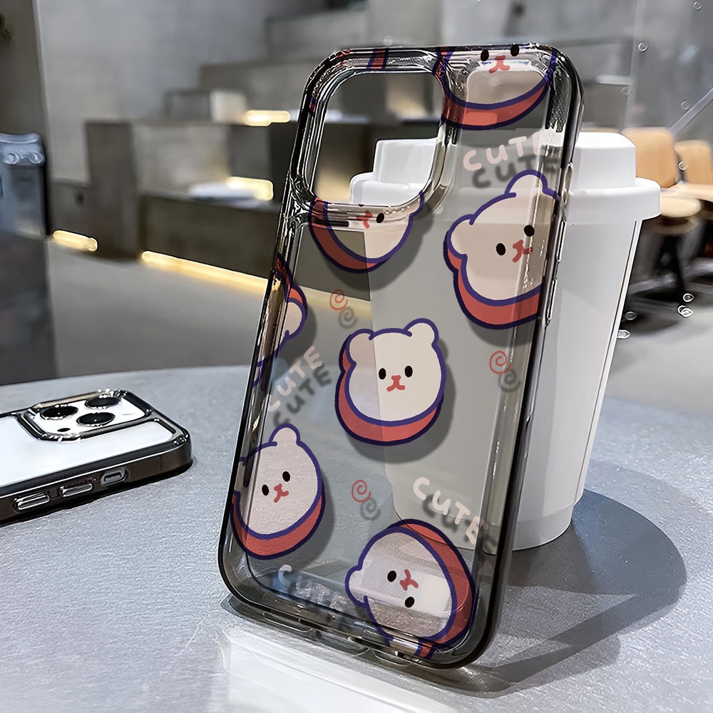 Ốp Điện Thoại Trong Suốt In Hình Gấu Cho iphone 14 pro max 11 13 12 7 8 Plus X XR XSMax