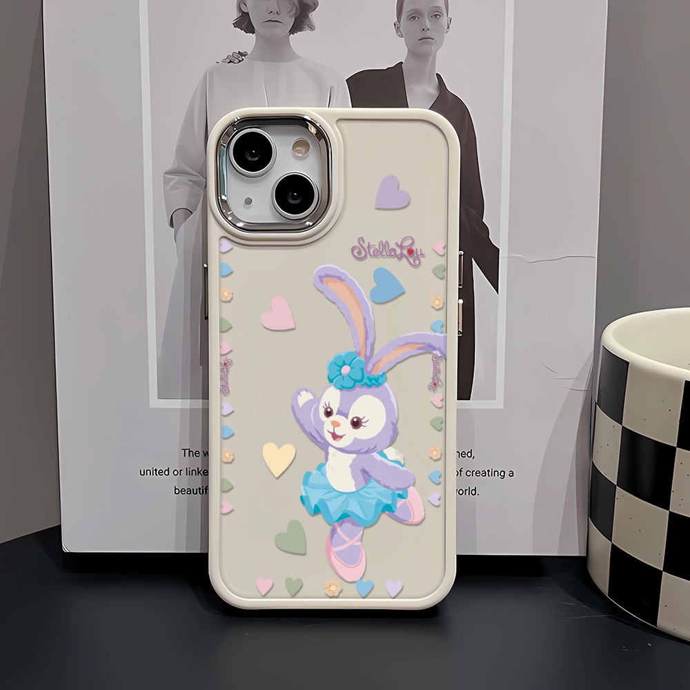 Ốp Điện Thoại Silicone Khung Kim Loại Họa Tiết StellaLou Cho iphone 14ProMax 11 13 12 7Plus 8 X XS Max