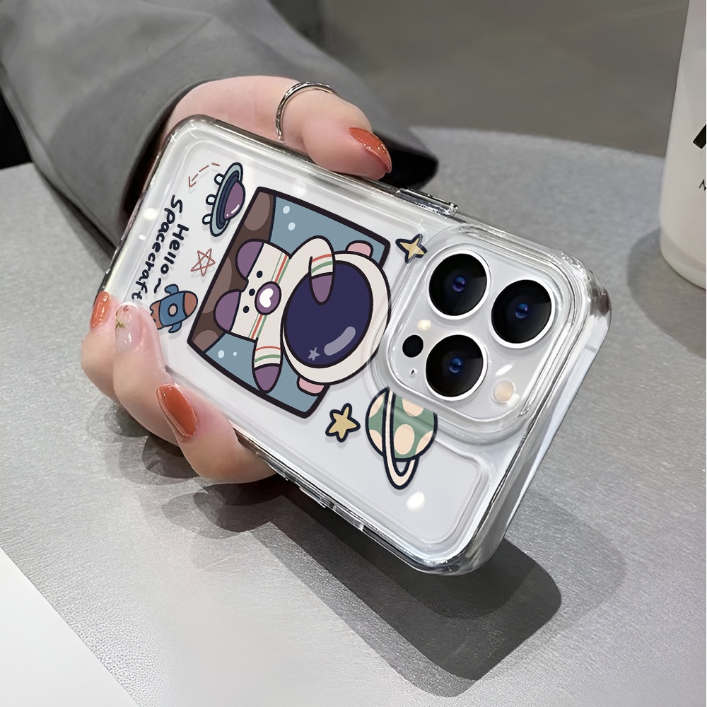 Ốp Điện Thoại Trong Suốt Chống Sốc In Hình Phi Hành Gia Hoạt Hình Cho iphone 14 pro max 11 13 12 7 8 Plus X XR XSMax