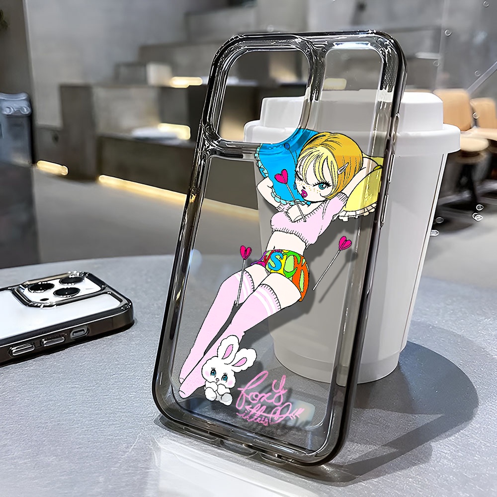 Ốp Điện Thoại Trong Suốt Chống Sốc In Hình Thỏ Cho iphone 14 pro max 11 13 12 7 8 Plus X XR XSMax