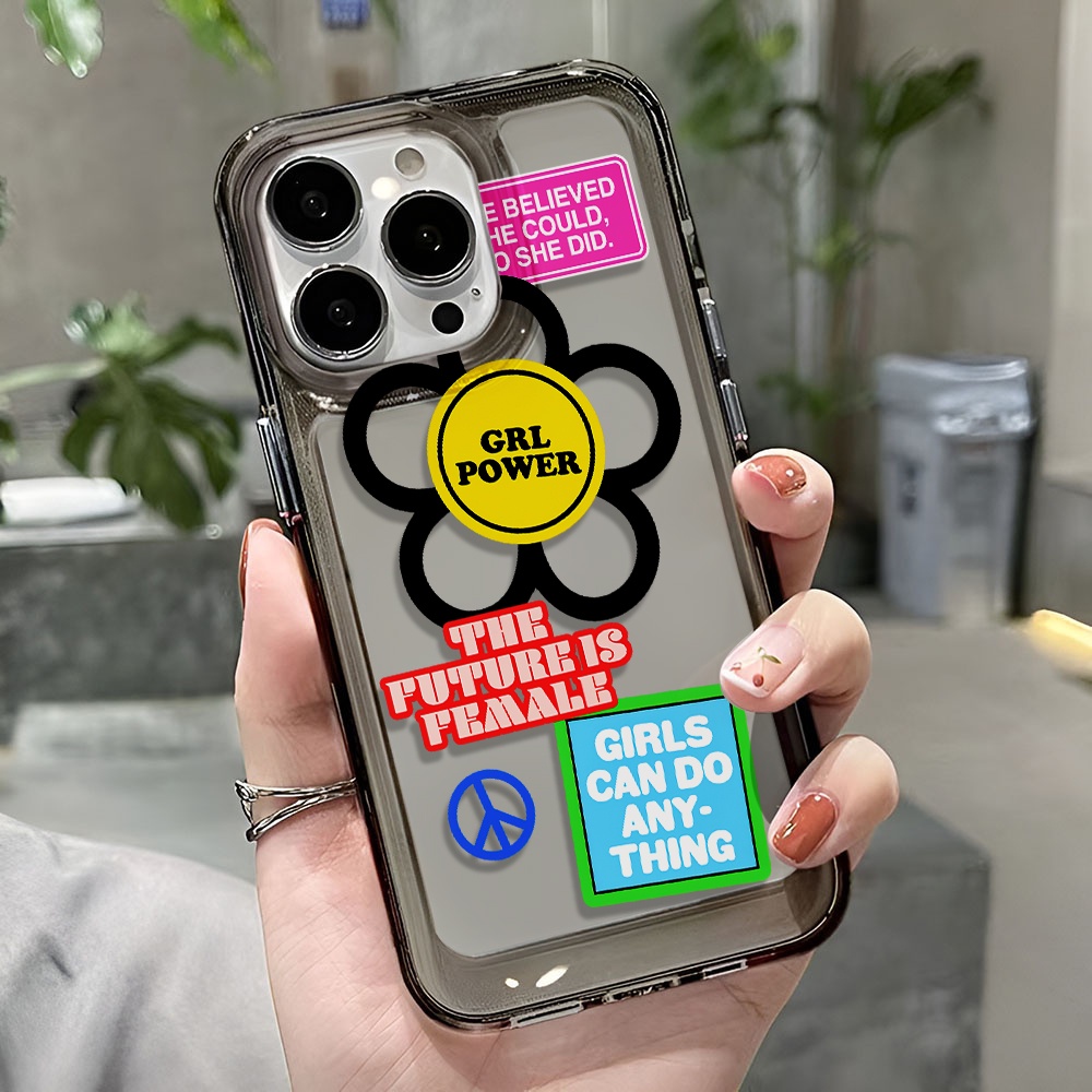 Ốp Điện Thoại Trong Suốt Chống Sốc In Hình Hoa Mặt Cười Cho iphone 14 pro max 11 13 12 7 8 Plus X XR XSMax