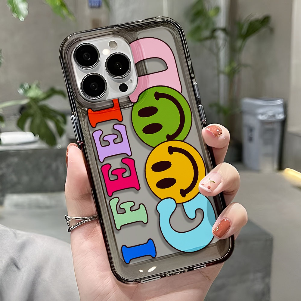 Ốp Điện Thoại Trong Suốt In Hình Mặt Cười Chống Sốc Cho iphone 14 pro max 11 13 12 7 8 Plus X XR XSMax