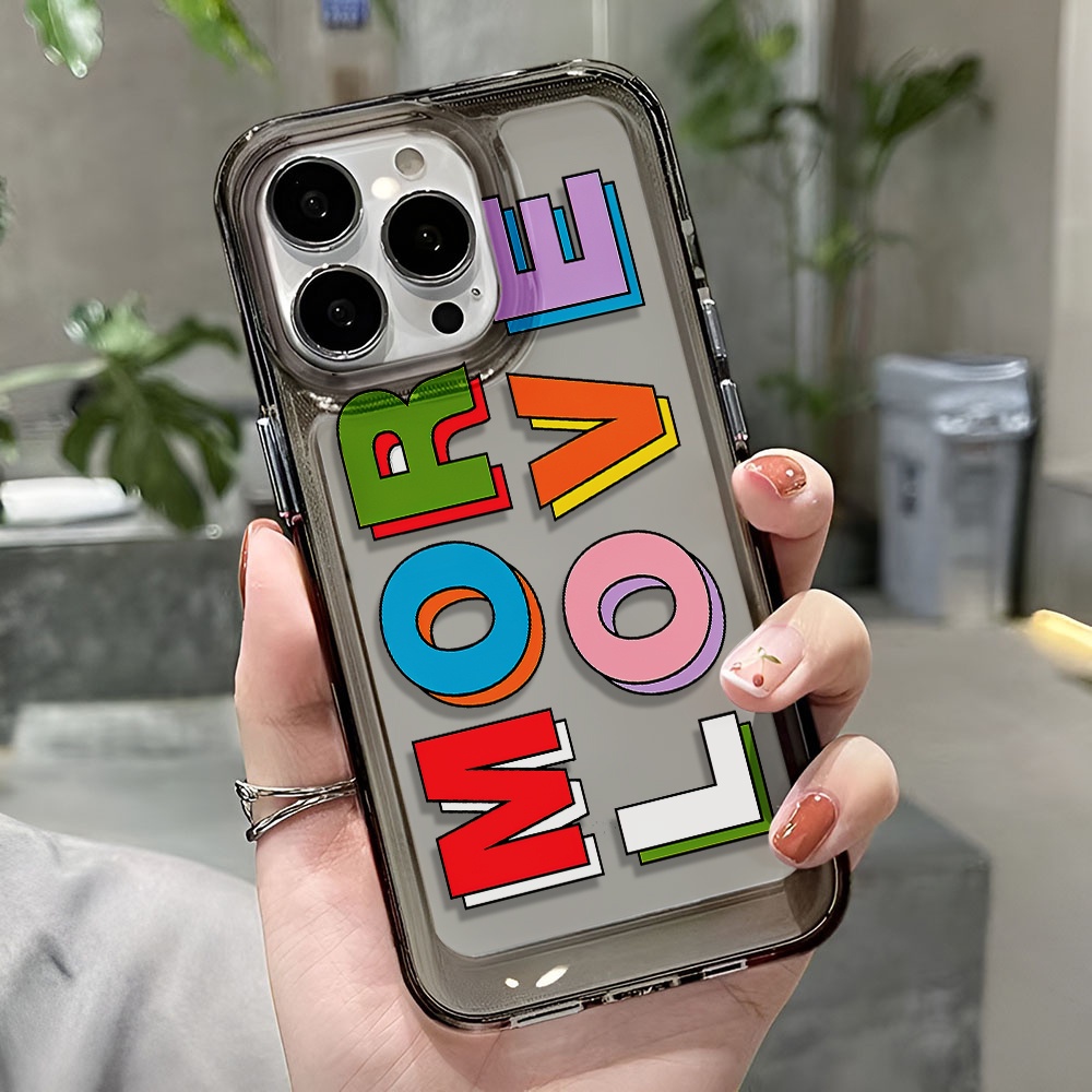 Ốp Điện Thoại Trong Suốt Chống Sốc In Chữ More Love Thời Trang Cho iphone 14 pro max 11 13 12 7 8 Plus X XR XSMax