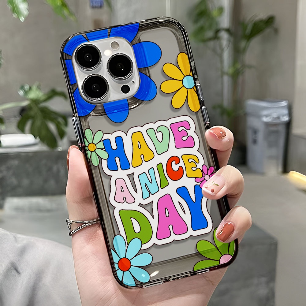 Ốp Điện Thoại Trong Suốt In Chữ Have Nice Day Thời Trang Chống Sốc Cho iphone 14 pro max 11 13 12 7 8 Plus X XR XSMax
