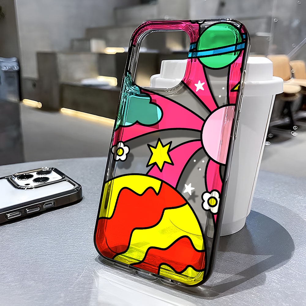 Ốp Điện Thoại Trong Suốt In Hình Mặt Trăng / Mặt Trời Chống Sốc Cho iphone 14 pro max 11 13 12 7 8 Plus X XR XSMax